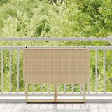 ZNTS Folding Garden Table Beige 90x51x75 cm Poly Rattan 4108257