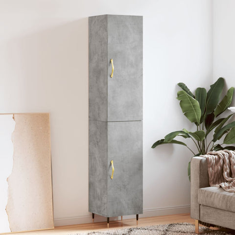 Highboard Concrete Grey 34.5x34x180 cm Engineered Wood 3198773