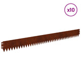 Lawn Edging 10 pcs 103 x 10 cm Steel Rusty 8008444