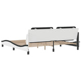 Bed Frame without Mattress "Zadar" White and Black 200x200 cm Faux Leather 3208211