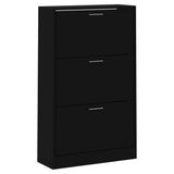 Shoe Cabinet Black 63x24x103 cm Engineered Wood 342552