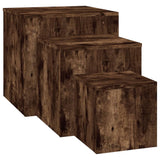 ZNTS Side Tables 3 pcs Smoked Oak Engineered Wood 815987