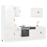 7 Piece Kitchen Cabinet Set Porto High Gloss White Engineered Wood 3314783
