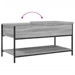 ZNTS Coffee Table Grey Sonoma 100x50x50 cm Engineered Wood and Metal 845349