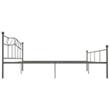 284535 Bed Frame without Mattress Grey Metal 180x200 cm Super King
