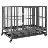 Dog Cage with Wheels Steel 92x62x76 cm 171491