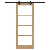 Sliding Door ORKDAL Natural and Black 83 x 211 cm 3332167