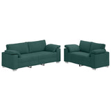Sofa Set 2 pcs Dark Green 219 x 77 x 82 cm Fabric 3324745