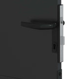 Garden Gate with Lock Black 110 x 180 cm Powder-Coated Steel 42015907