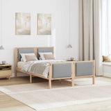 Bed Frame with Headboard Light Grey 120 x 200 cm Fabric 878329