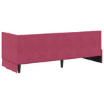 Corner Bed Frame with Headboard Wine red 80 x 200 cm Velvet 42016291