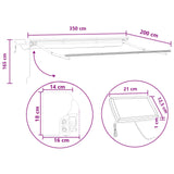 Manual Awning Frame with LEDs Light Grey and White 3.5 x 2 m 3425727