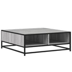 ZNTS Coffee Table Grey Sonoma 80x80x30 cm Engineered Wood and Metal 848772