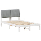 Bed Frame with Headboard White 120 x 190 cm Solid Pine Wood 878908