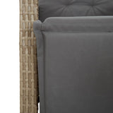 5 Piece Garden Dining Set with Cushions Beige Poly Rattan 3212586