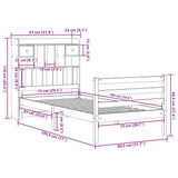 Bookcase Bed without Mattress Wax Brown 75x190 cm Small Single Solid Wood Pine 3321948