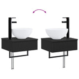 Bathroom Furniture Set 3 pcs Black Engineered Wood 3405588