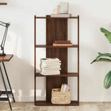 Bookcase 3-Tier Brown Oak 60x30x120 cm Engineered Wood 860271