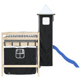 Curtains for Loft Bed with Tower White and Black Polyester 835922