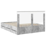 Bed Frame with Drawer Concrete Grey 150 x 200 cm Engineer Wood 3411106