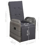 ZNTS 5 Piece Garden Dining Set with Cushions Grey Poly Rattan 3095295