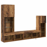 TV Wall Units Wall-mounted 4 pcs Old Wood Engineered Wood 3402944