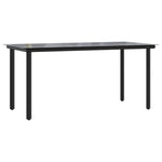 5 Piece Garden Dining Set Black Poly Rattan 3157869