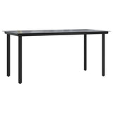 ZNTS 5 Piece Garden Dining Set Black Poly Rattan 3156656
