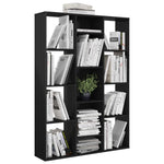 ZNTS Room Divider/Book Cabinet High Gloss Black 100x24x140 cm Engineered Wood 800448