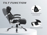 Linen-Look Office Chair, with Adjustable Height and Tension - Black T3398P377460