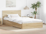 Bed Frame with Drawer Sonoma Oak 100 x 200 cm Engineered Wood 3410933