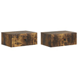Bedside Cabinet with Drawer 2 pcs Smoked Oak 49 x 34.5 x 20 cm 897946