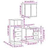 ZNTS 3 Piece Bathroom Furniture Set Black Engineered Wood 3301015