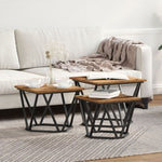ZNTS Side Tables 3 pcs Old Wood Engineered Wood 868283