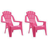 Garden Chairs 2 pcs for Children Pink 37x34x44 cm PP Wooden Look 364741