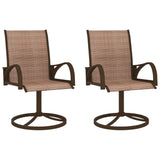 Garden Chair Set of 2 Brown Textilene, Powder-Coated Steel 312278