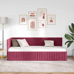 Corner Bed Frame with Headboard Wine red 80 x 200 cm Velvet 42016250