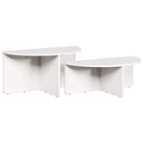 Coffee Table 2 pcs White Solid pine wood 873536