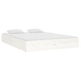 Bed Frame without Mattress White Solid Wood 120x190 cm Small Double 820073