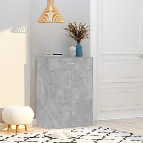 Shoe Cabinet Concrete Grey 60x35x84 cm Engineered Wood 801075
