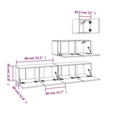 4 Piece TV Cabinet Set Smoked Oak Engineered Wood 3114651
