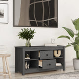 TV Cabinet Grey 103x36.5x52 cm Solid Wood Pine 814571