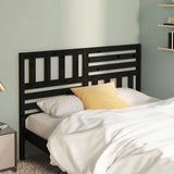 Bed Headboard Black Solid pine wood 146 cm x 4 cm x 100 cm 814148