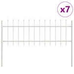 Garden Fence White 11.9 x 0.6 m Powder-coated steel 3334138