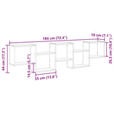 Wall Cube Shelf 5 Compartments Artisian Oak Engineered Wood 860003