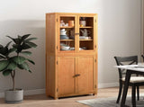 Storage Furniture Set with Shelf 2 pcs Natural Solid Oak Wood 3328623