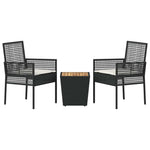 Garden Bistro Set 3 pcs Black Poly rattan 3334960