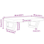 ZNTS Basin Shelf Wall Mounted Steel and Solid Wood Beech 3302379