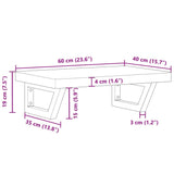 Basin Shelf Wall Mounted Steel and Solid Wood Beech 3302379