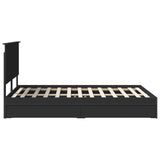 Storage Bed with Headboard Black 140 x 190 cm Engineered Wood 3411209